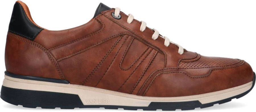 Manfield Heren Cognac leren sneakers