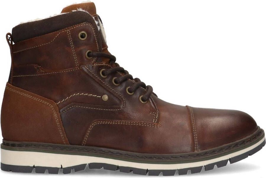 Manfield Heren Cognac leren veterboots