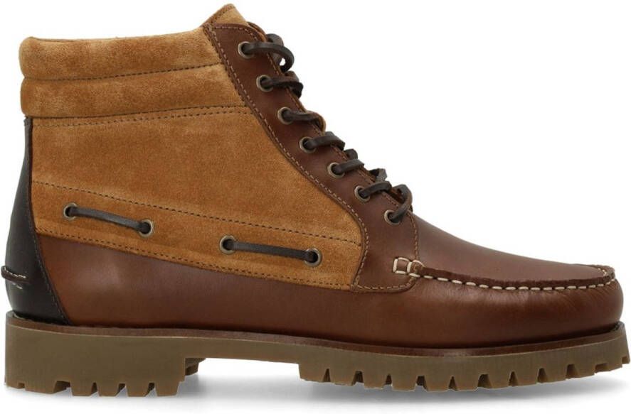 Manfield Heren Cognac leren veterboots