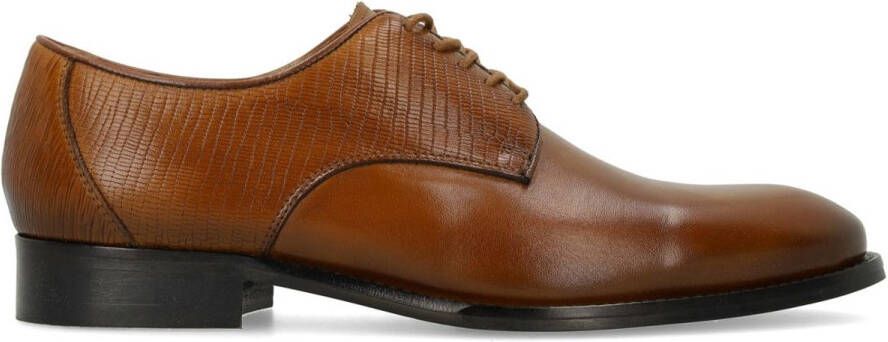 Manfield Heren Cognac leren veterschoenen