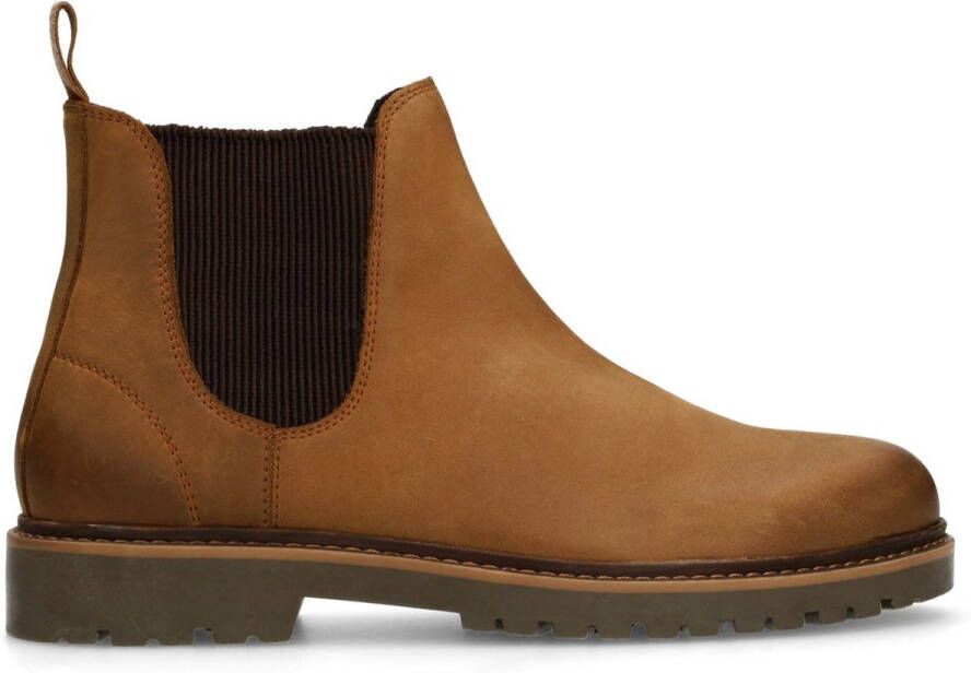 Manfield Heren Cognac nubuck chelsea boots