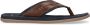 Manfield Heren Cognac slippers met donkerblauwe details - Thumbnail 2