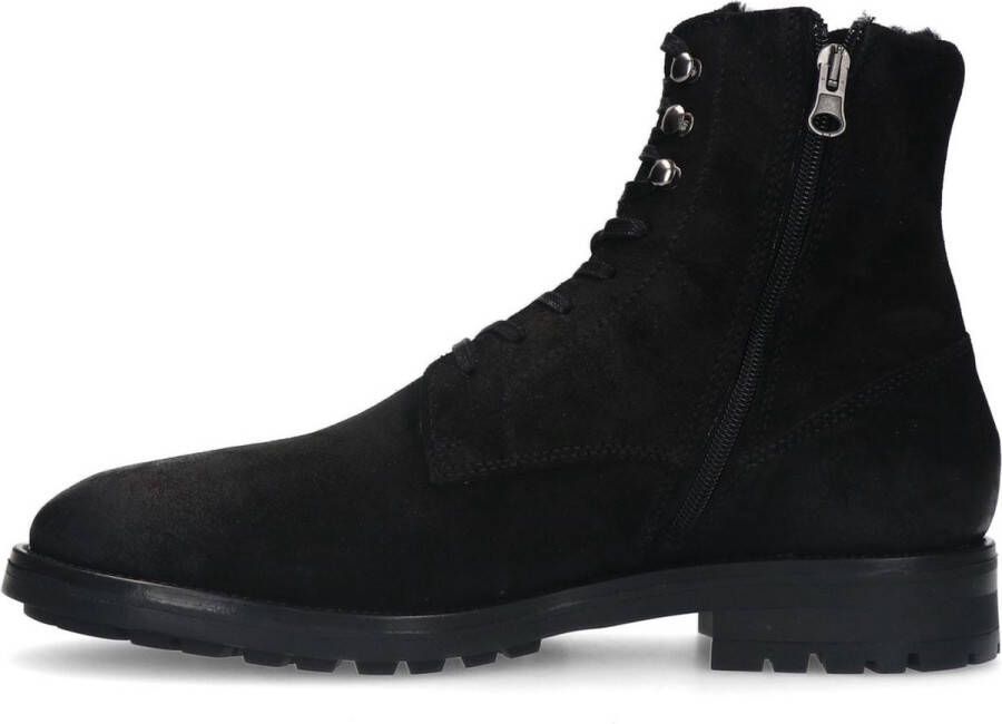 Manfield Heren Zwarte shearling veterboots