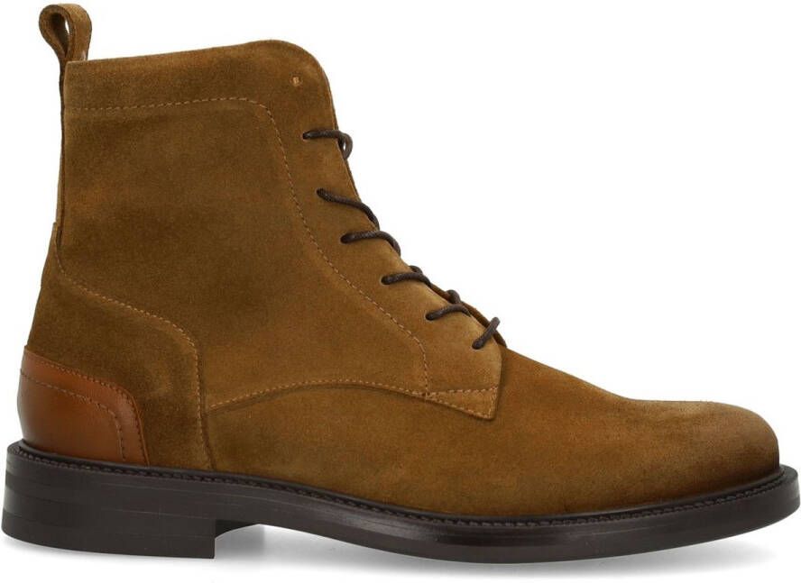 Manfield Heren Cognac suède veterboots