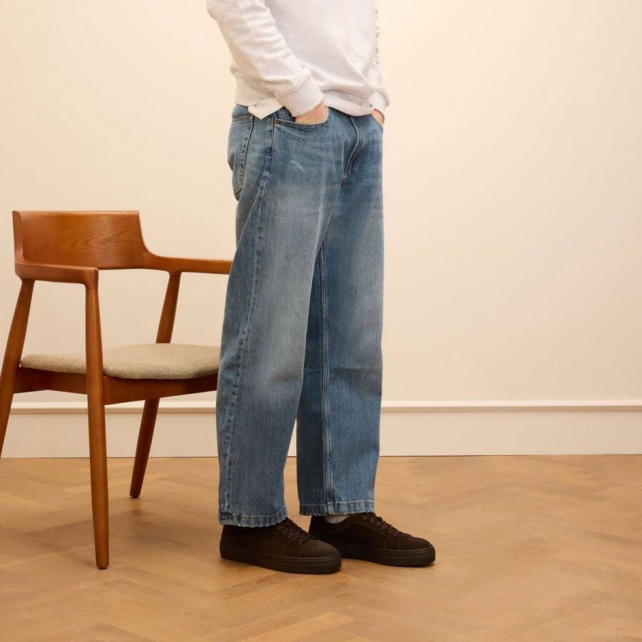 Manfield Heren Donker bruine suède sneakers - Foto 2