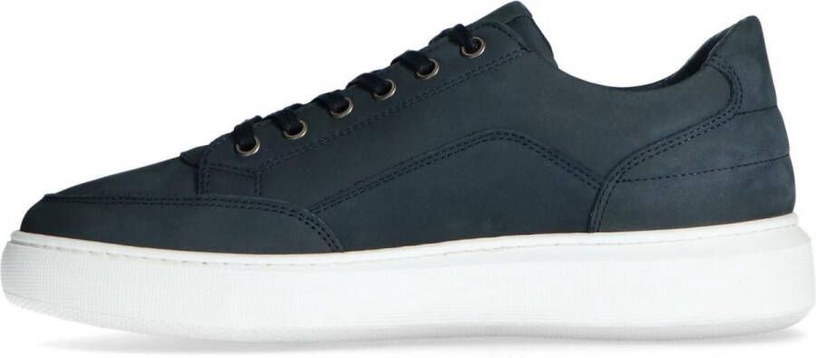 Manfield Heren Donkerblauwe nubuck sneaker