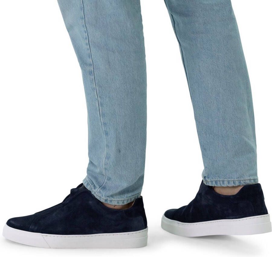 Manfield Heren Donkerblauwe suède loafers