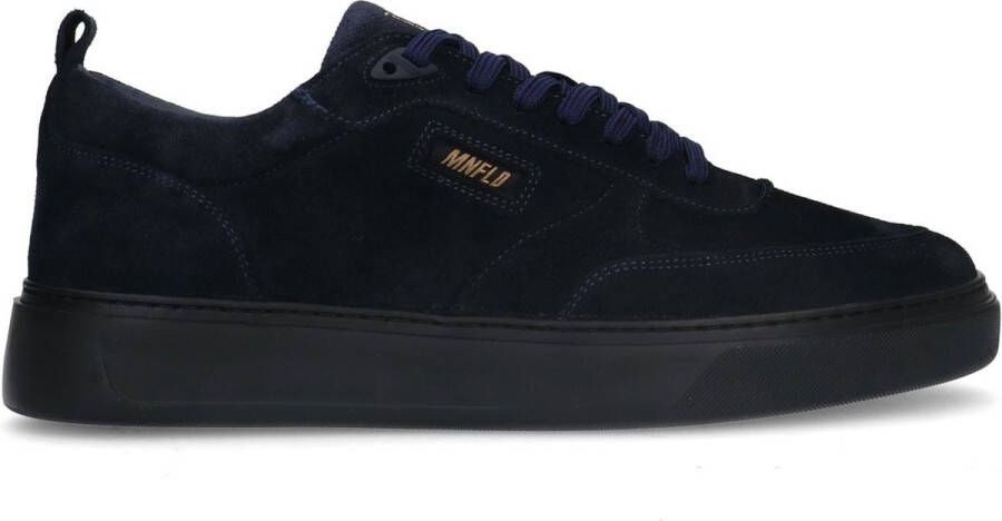 Manfield Heren Donkerblauwe suède sneakers