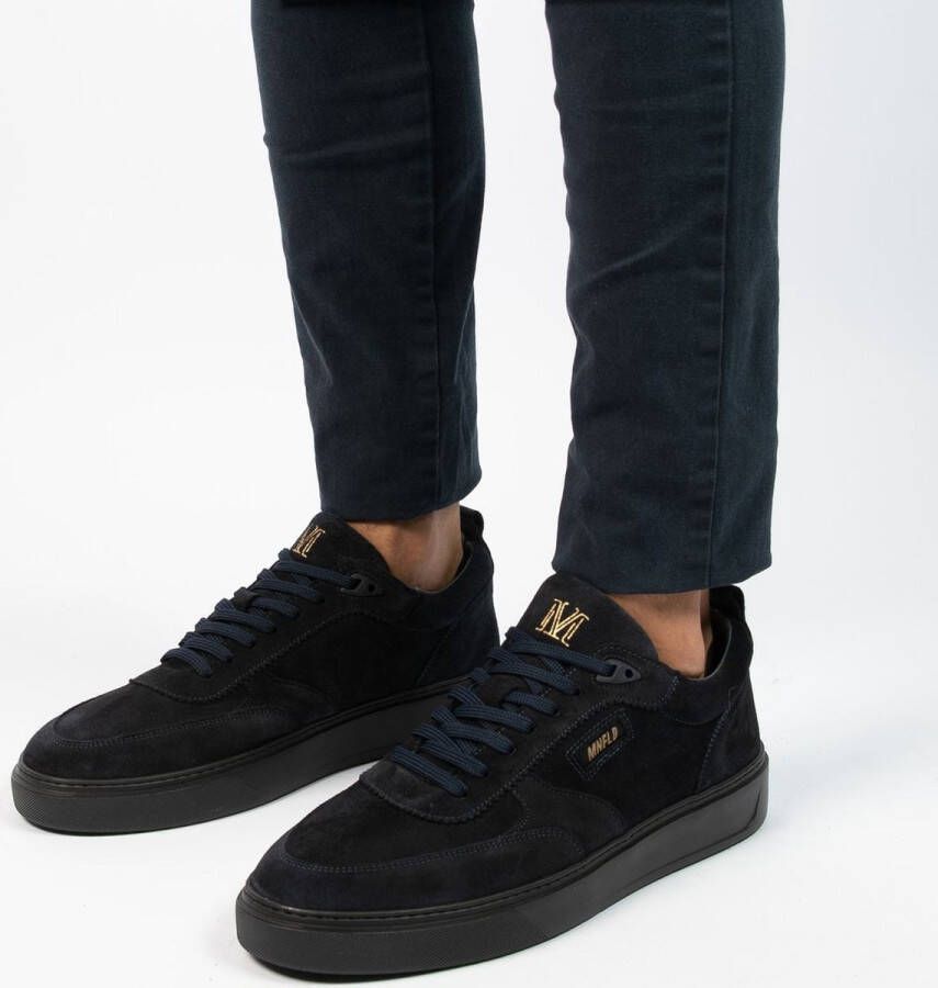 Manfield Heren Donkerblauwe suède sneakers - Foto 3