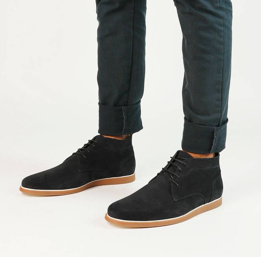 Manfield Heren Donkerblauwe suède veterboots - Foto 2