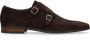 Manfield Heren Donkerbruine gespschoenen van suède - Thumbnail 2
