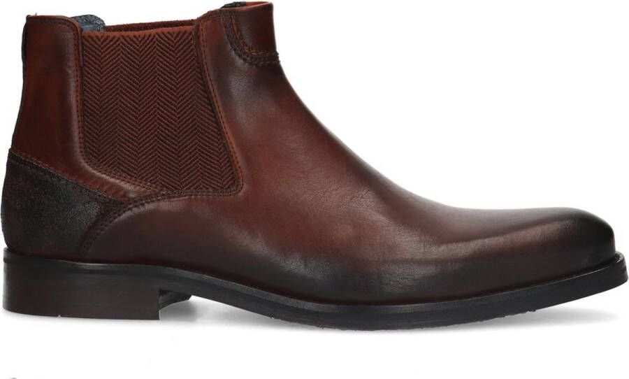 Manfield Heren Donkerbruine leren chelsea boots - Foto 2