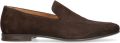 Manfield Heren Donkerbruine suède loafers - Donkerbruin