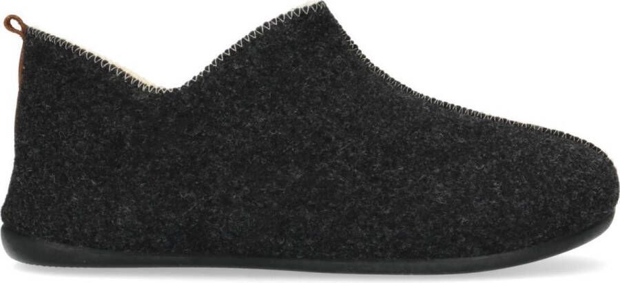 Manfield Heren Donkergrijze pantoffels