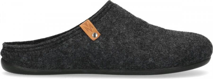 Manfield Heren Donkergrijze pantoffels - Foto 2