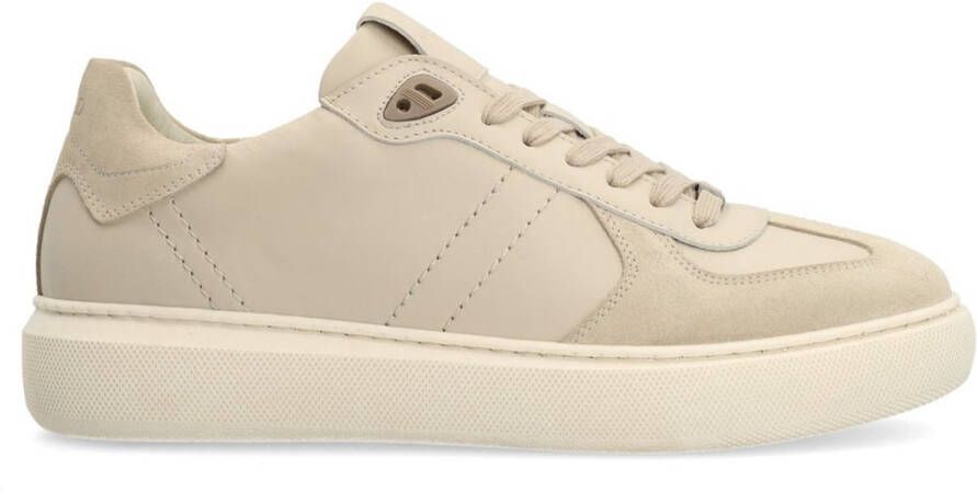 Manfield Heren Grijze leren sneakers