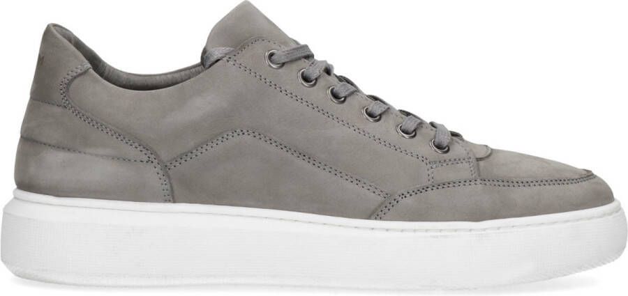 Manfield Heren Grijze nubuck sneakers