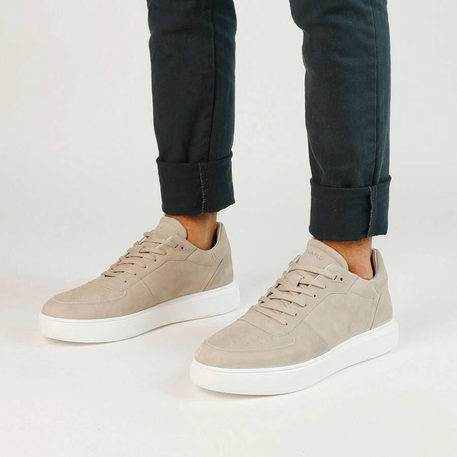 Manfield Heren Grijze nubuck sneakers
