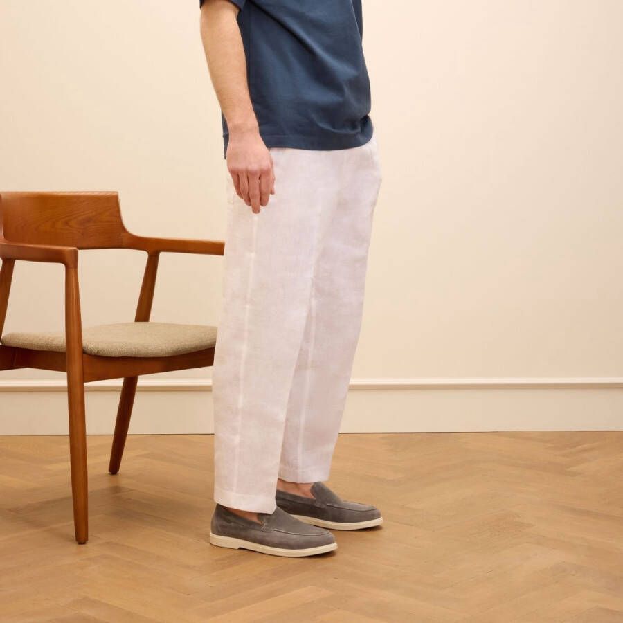 Manfield Heren Grijze suède loafers