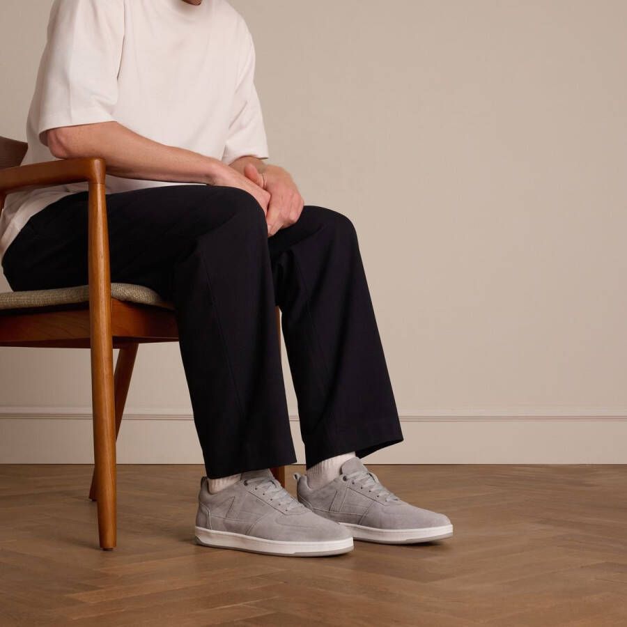 Manfield Heren Grijze suède sneakers