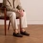 Manfield suède mocassins olijfgroen - Thumbnail 2