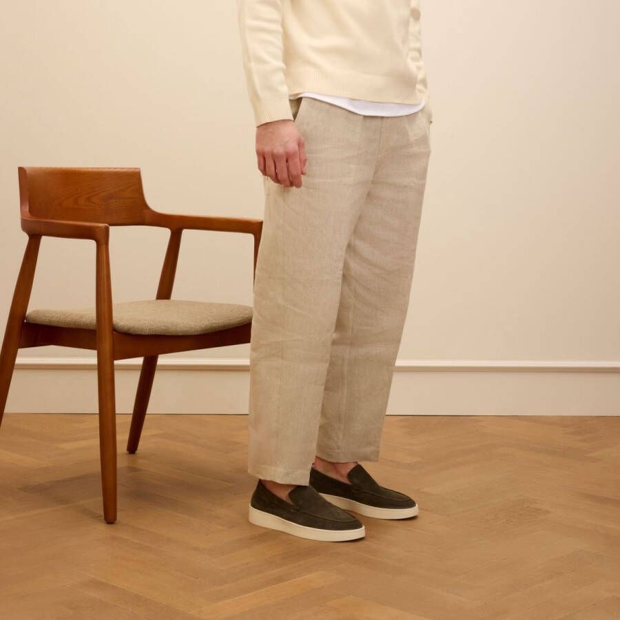 Manfield Heren Groene suède loafers