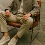Manfield Heren Licht grijze suède loafers - Thumbnail 2