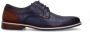 Manfield leren veterschoenen donkerblauw - Thumbnail 2