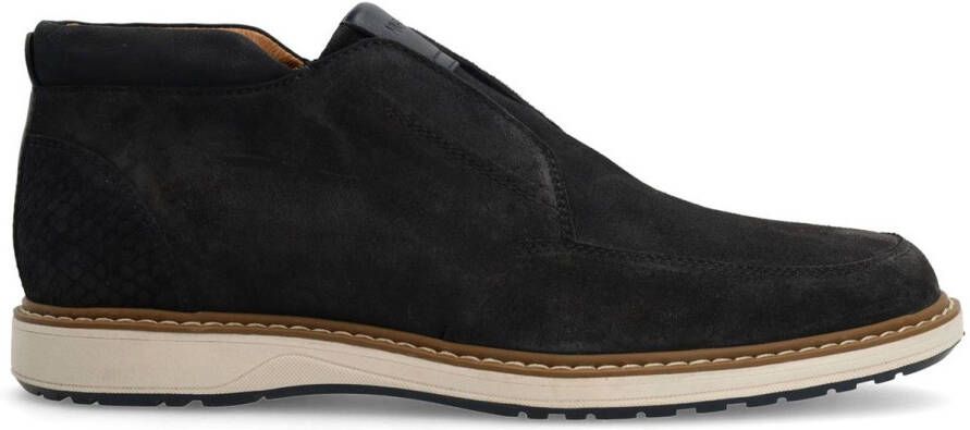 Manfield Heren Donkerblauwe suède chelsea boots