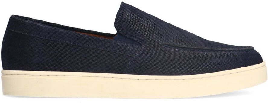 Manfield Heren Donkerblauwe suède loafers