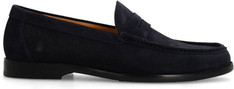 Manfield Heren Navy suède loafers