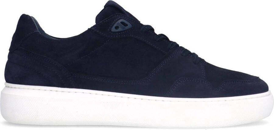 Manfield Heren Donkerblauwe suède sneakers