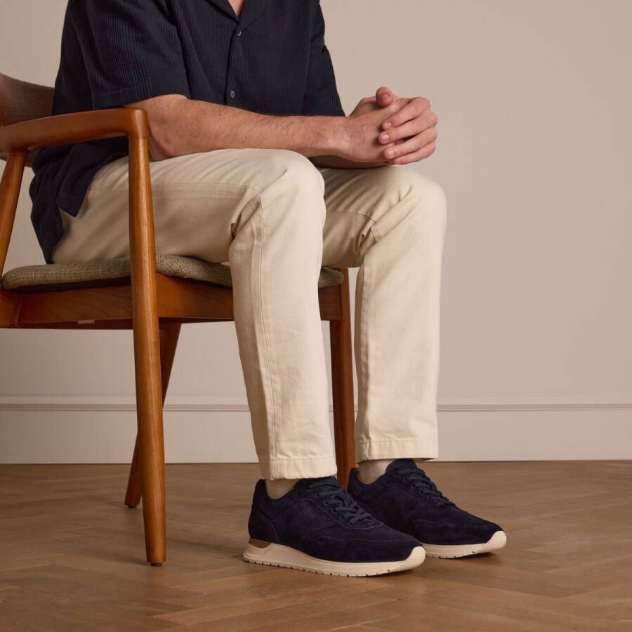 Manfield Heren Navy suède sneakers