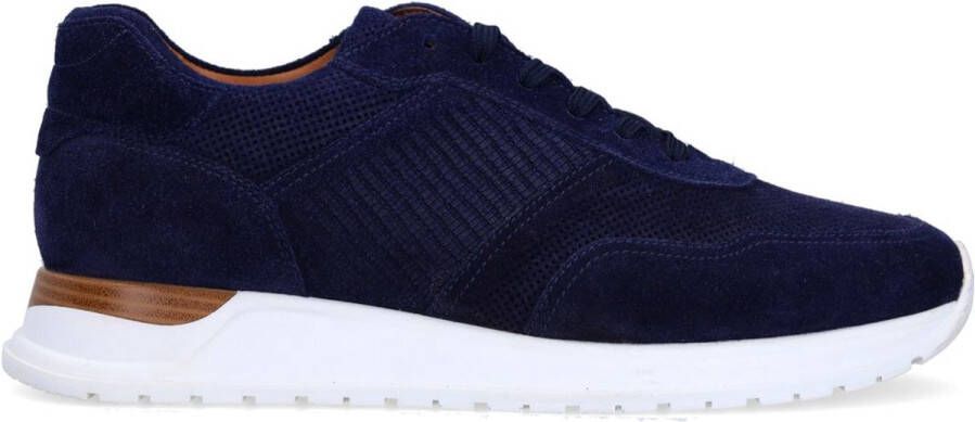 Manfield Heren Donkerblauwe suède sneakers