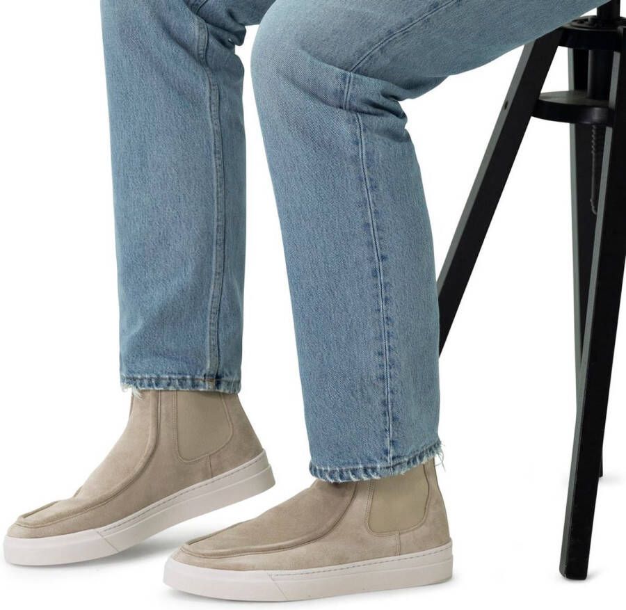 Manfield Heren Suède beige chelsea boots
