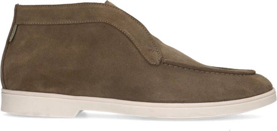 Manfield suède hoge loafers taupe - Foto 4