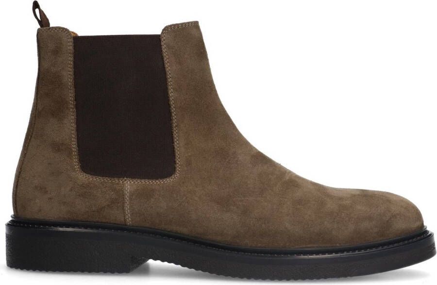 Manfield Heren Taupe suède chelsea boots