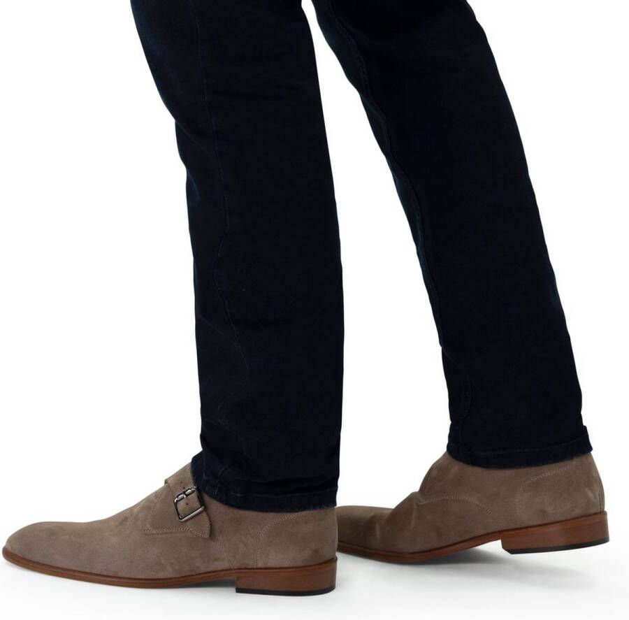 Manfield Heren Taupe suède gespschoenen