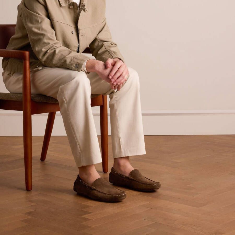 Manfield Heren Taupe suède loafers