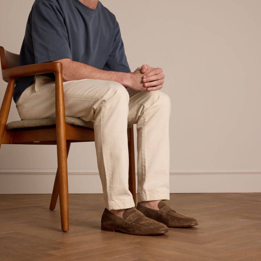 Manfield Heren Taupe suéde loafers