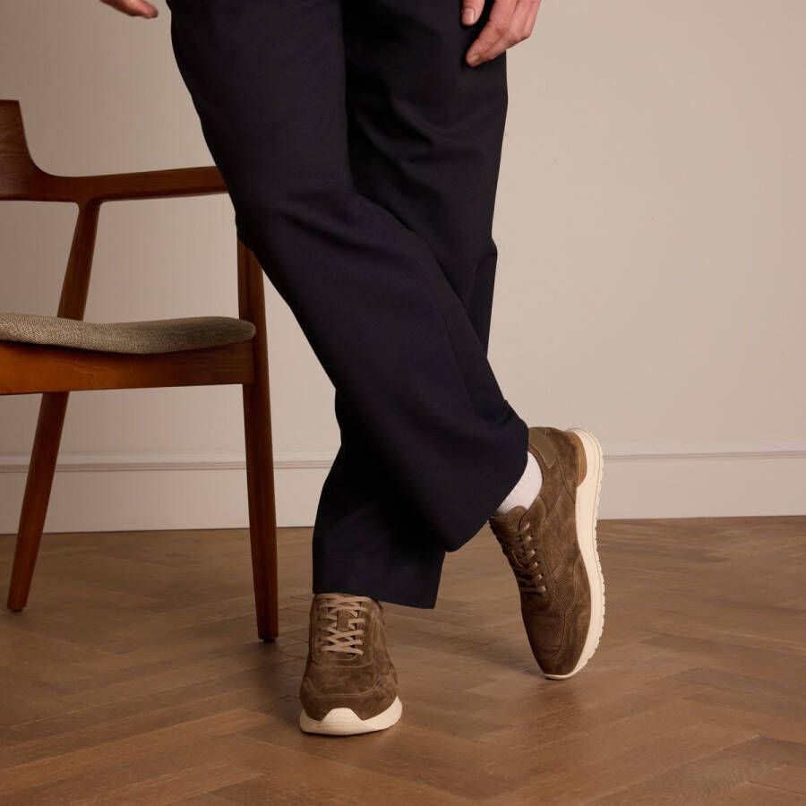 Manfield Heren Taupe suède sneakers