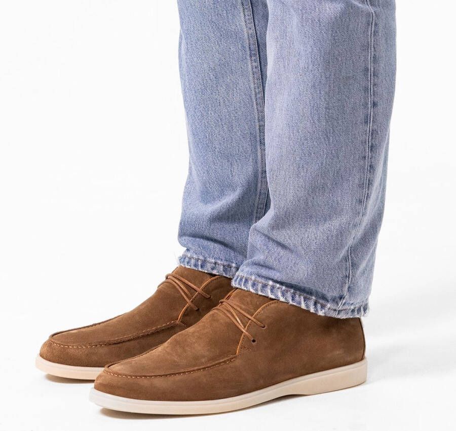 Manfield Heren Taupe suède veterboots