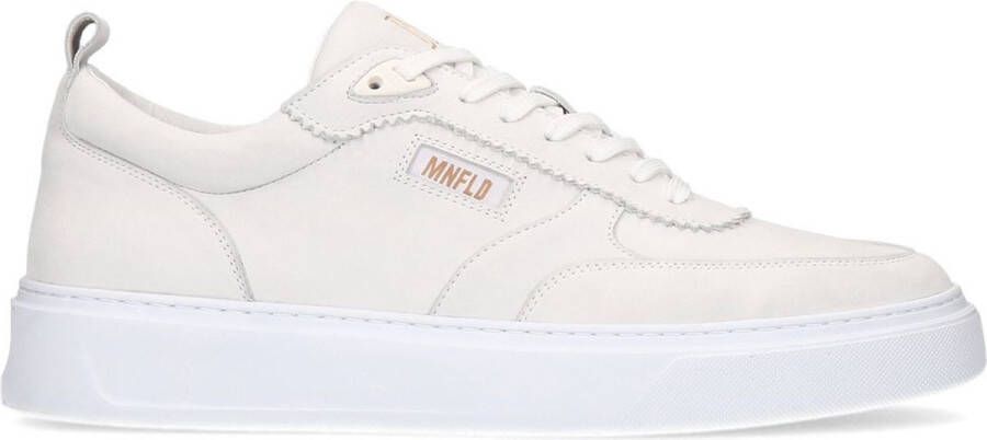 Manfield Heren Witte leren sneakers - Foto 2