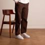 Manfield Heren Witte leren sneakers - Thumbnail 2