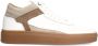 Manfield Heren Witte leren sneakers met bruine suède details - Thumbnail 2
