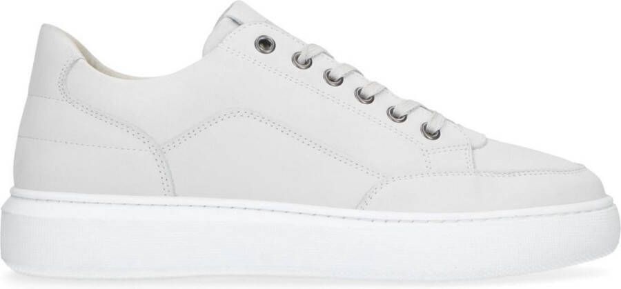 Manfield Heren Witte nubuck sneakers