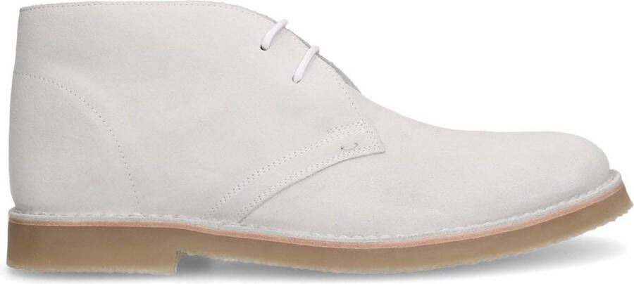 Manfield Heren Witte suède verterschoenen