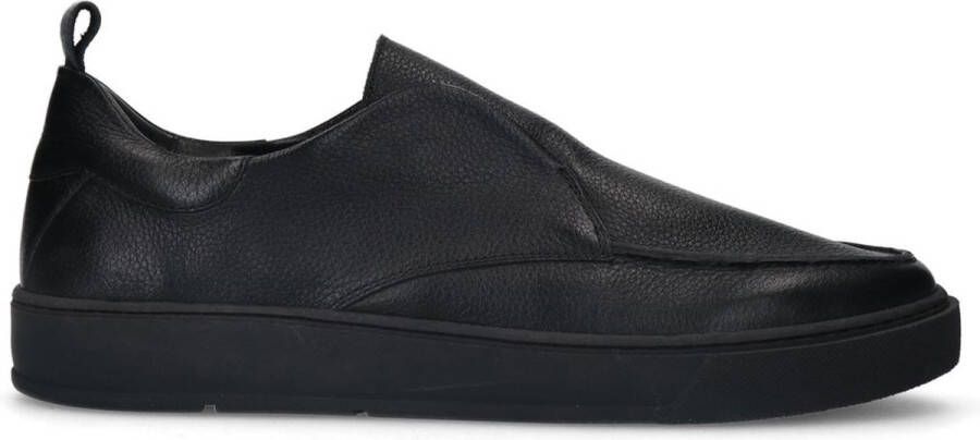 Manfield Heren Zwarte leren loafers