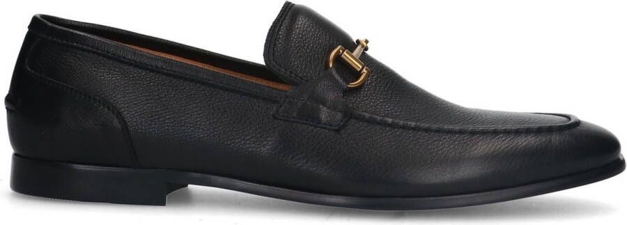 Manfield leren loafers met gesp zwart