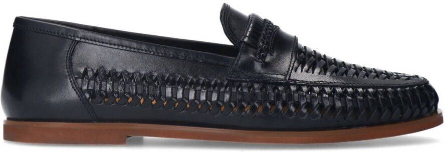 Manfield Heren Zwarte leren loafers